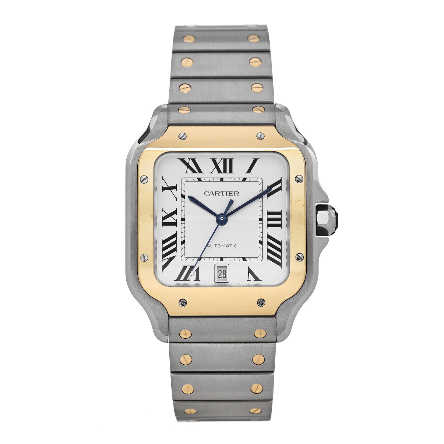 Cartier Stainless Steel 18K Yellow Gold 39.8mm Santos De Cartier Automatic Watch 1 of 5