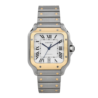 Cartier Stainless Steel 18K Yellow Gold 39.8mm Santos De Cartier Automatic Watch 1 of 5