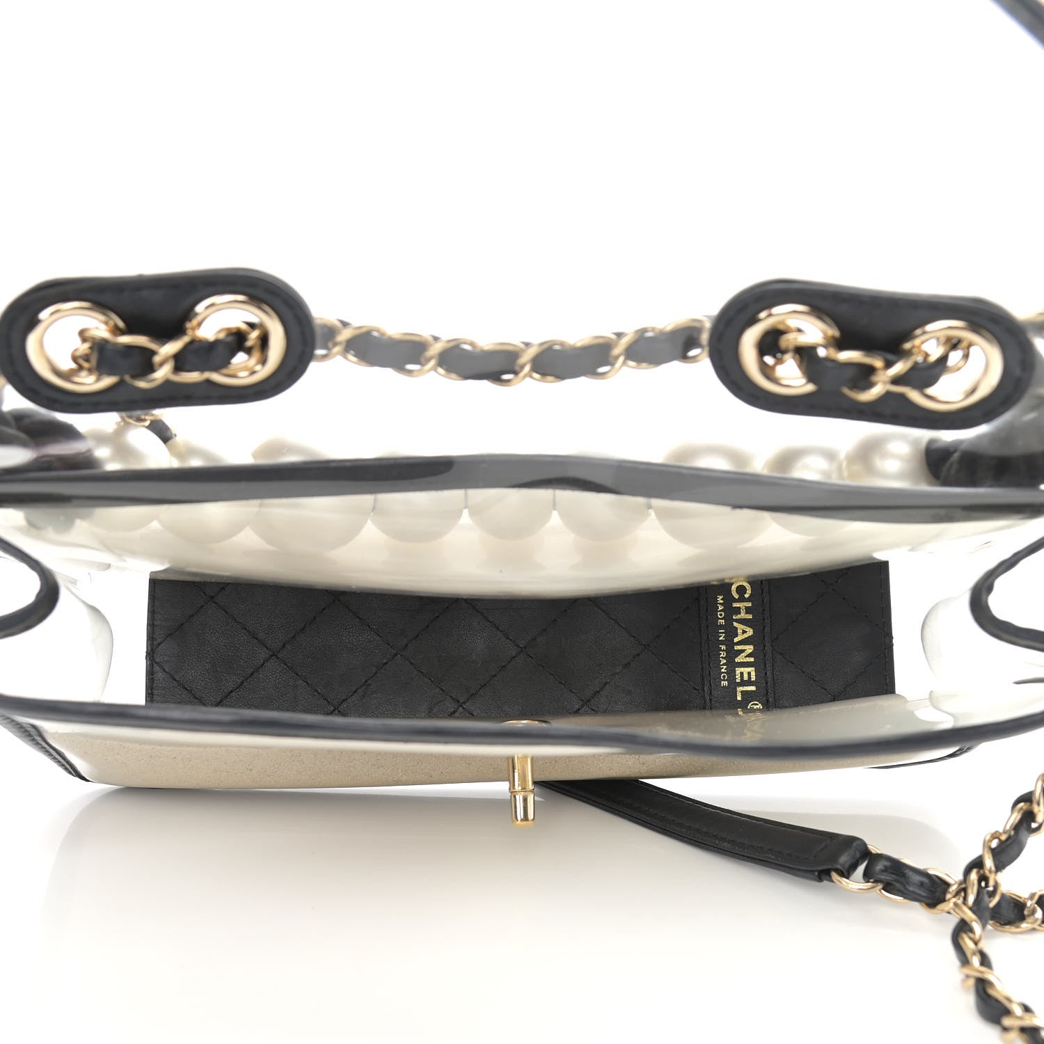 Chanel Lambskin PVC Sand By The Sea Flap With Pearl Strap Black 5 of 12