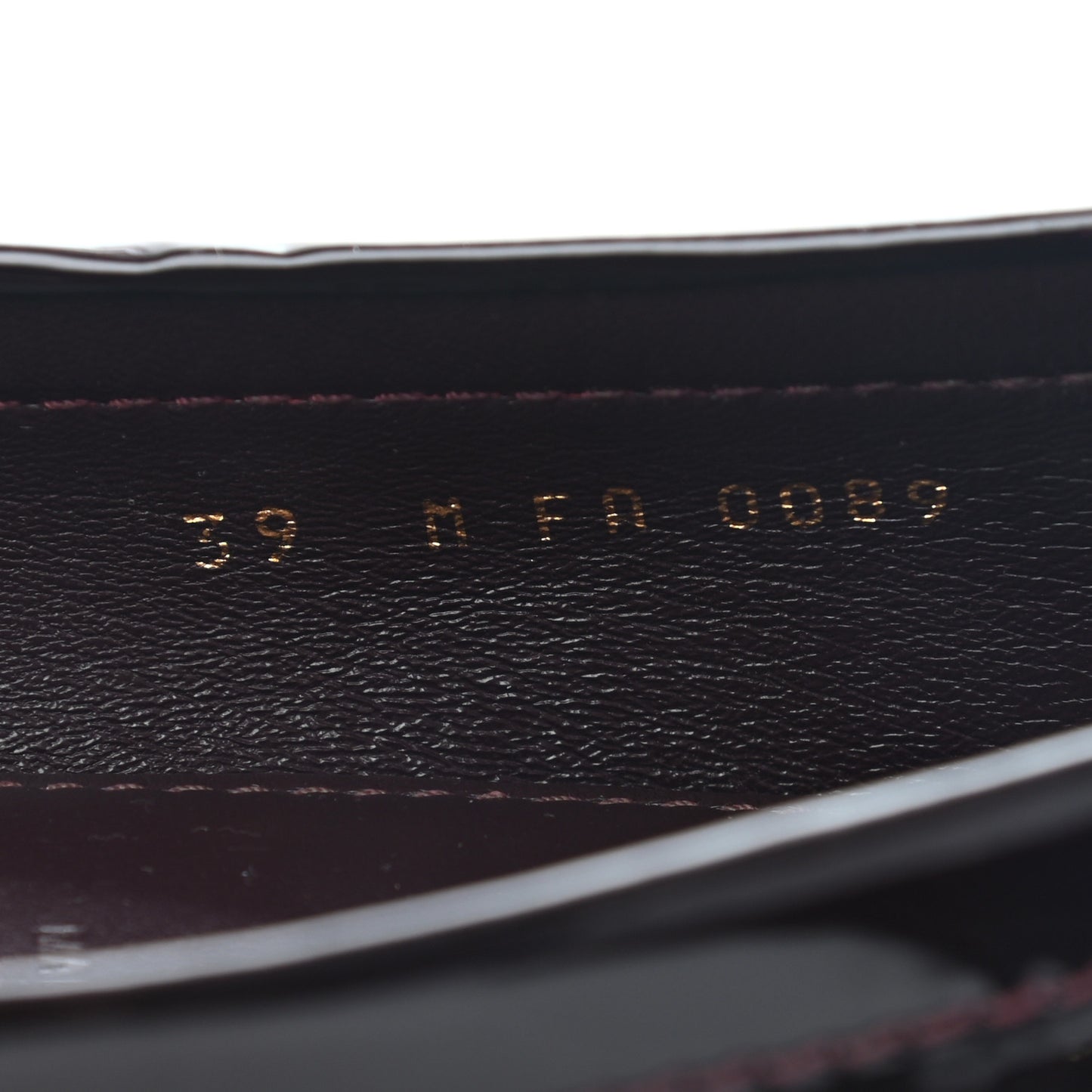 Patent Calfskin Oxford Loafers 39 Amarante