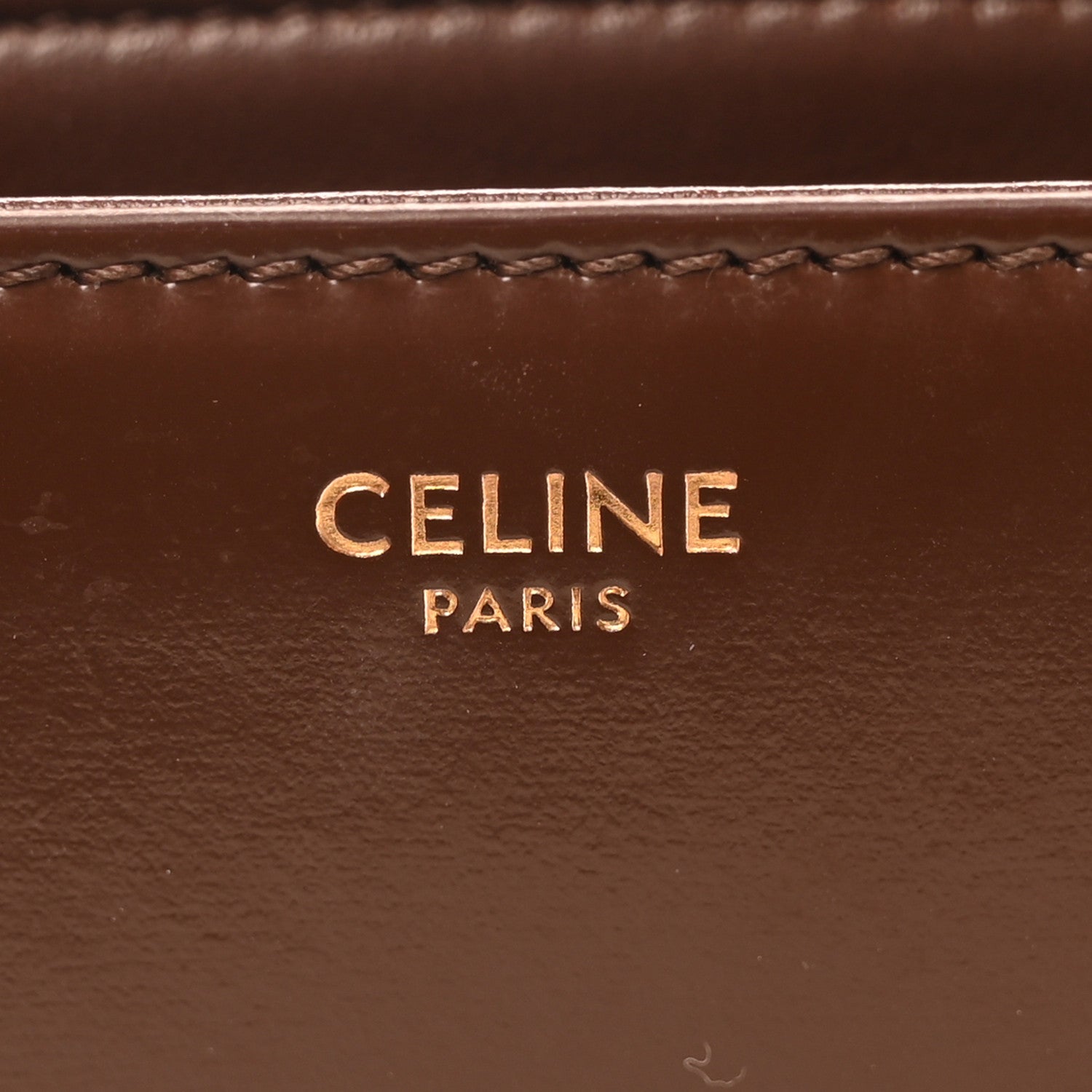 Celine Shiny Calfskin Teen Triomphe Brown 6 of 10