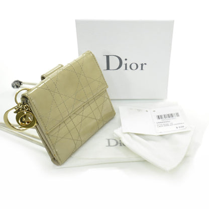 Christian Dior Patent Lady Dior Compact Cannage Wallet Beige 6 of 9