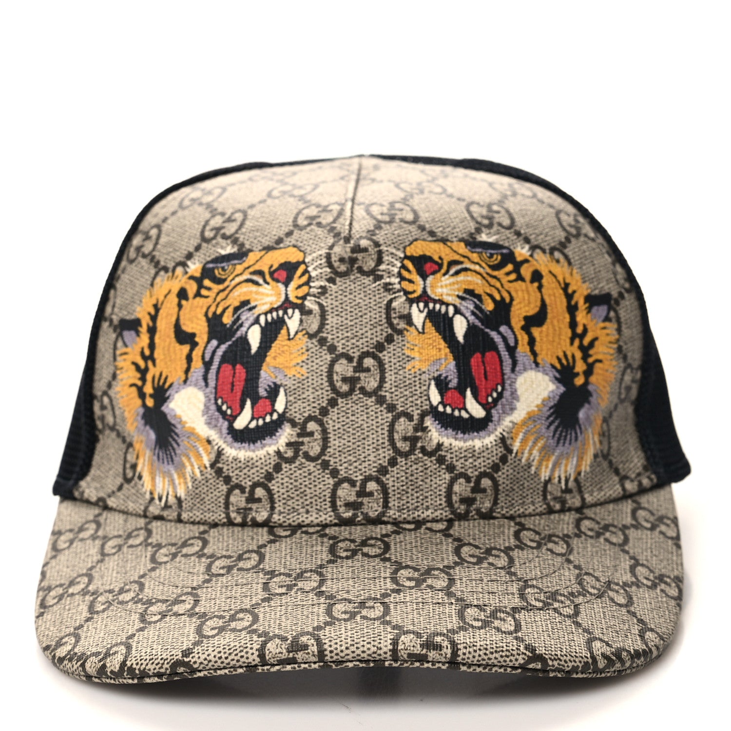 Gucci GG Supreme Monogram Tiger Print Baseball Hat M 58 Beige 3 of 12