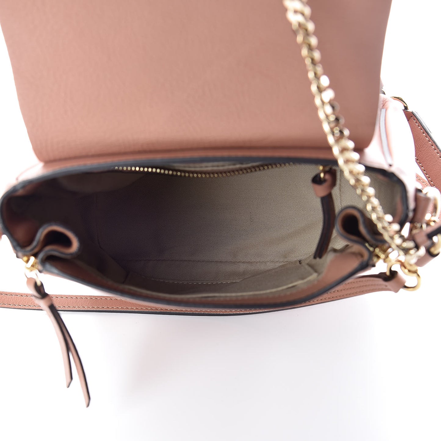 Suede Calfskin Small Faye Backpack Nougat