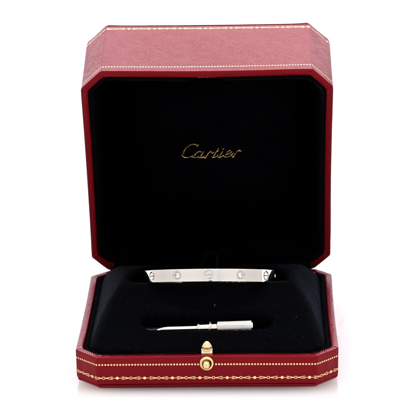 18K White Gold 4 Diamond LOVE Bracelet 18