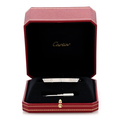 Cartier 18K White Gold 4 Diamond LOVE Bracelet 18 7 of 7