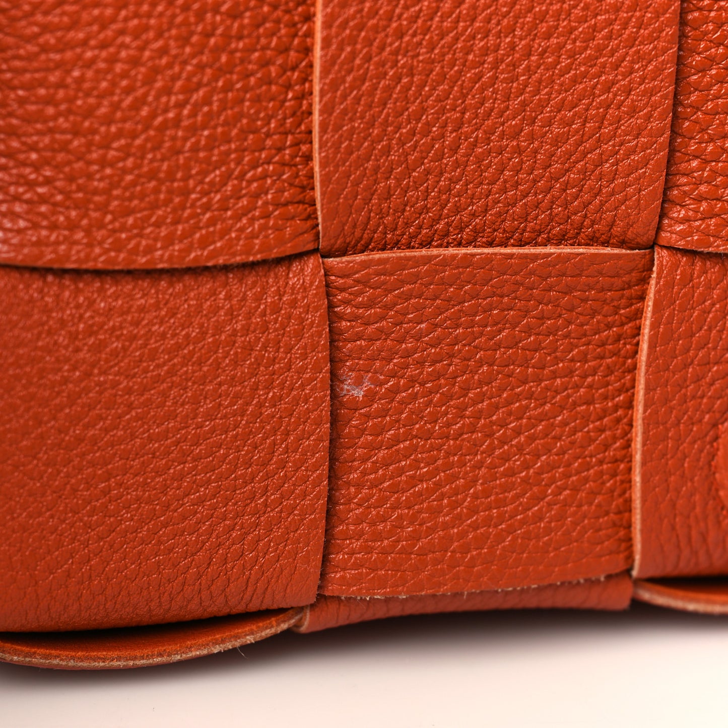 Grained Calfskin Intrecciato Cassette Crossbody Bag Maple