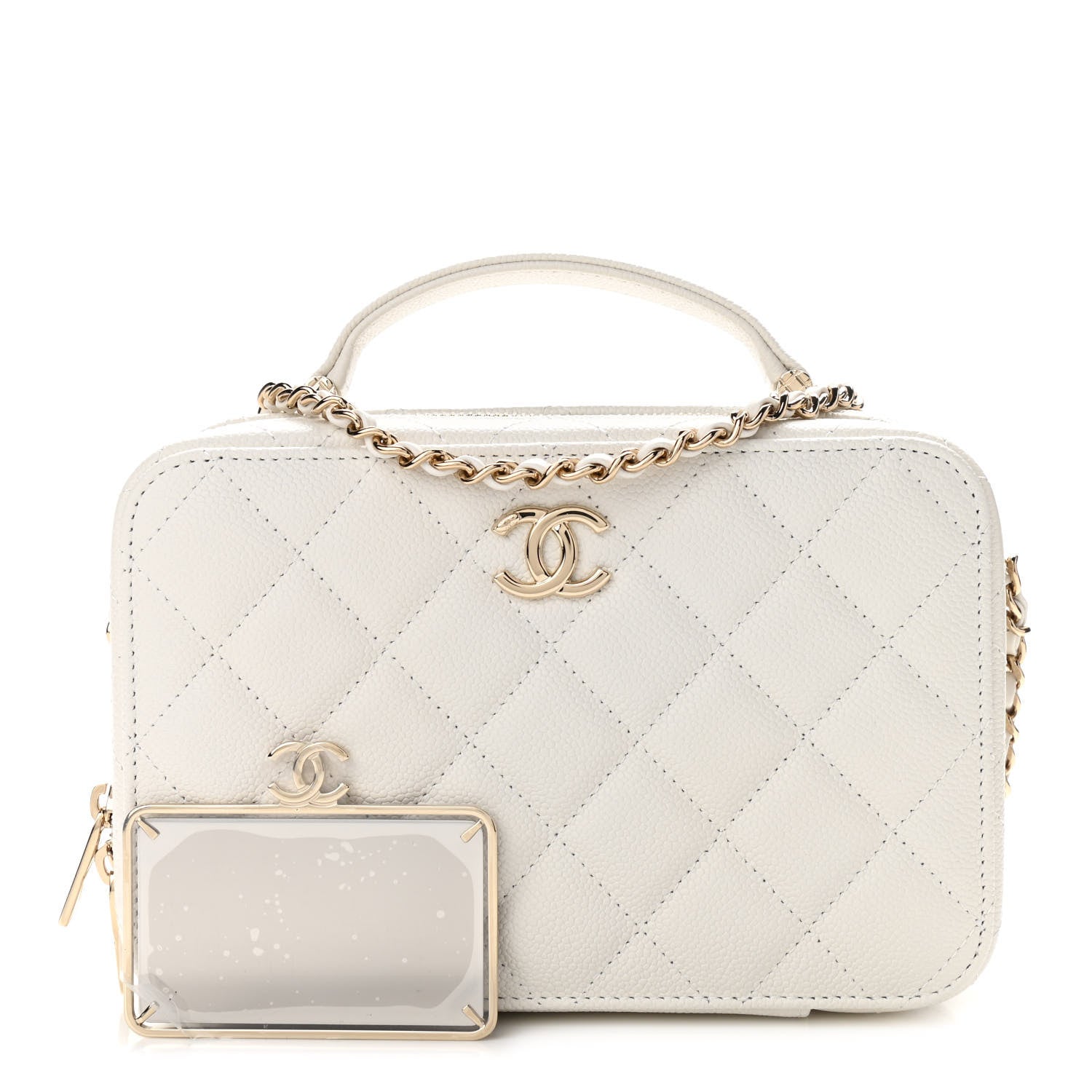 Chanel Caviar Quilted Vanity Case White 1 of 11