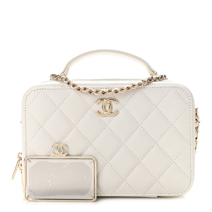 Chanel Caviar Quilted Vanity Case White 1 of 11
