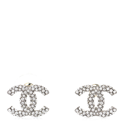 Chanel Crystal CC Earrings Silver 1 of 4