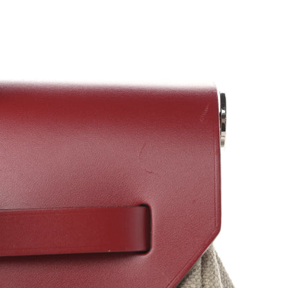 Hermes Vache Hunter Toile H Vibration Herbag a Dos Retourne Backpack Bordeaux Ficelle Rouge Piment 13 of 13