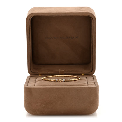 David Yurman 18K Yellow Gold Diamond 2.6mm Cable Collectibles Buckle Bracelet 4 of 4