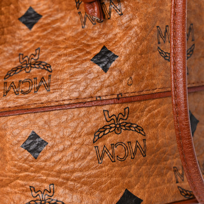 MCM Visetos Drawstring Bucket Bag Cognac 9 of 15