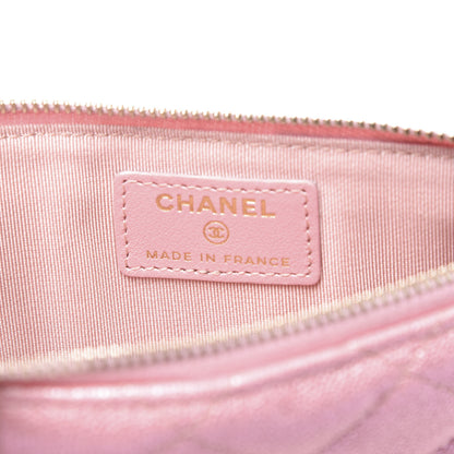 Chanel Iridescent Caviar Quilted Classic Flat Wallet Pouch Pink 7 of 9