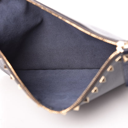 Valentino Garavani Grained Calfskin Large Rockstud Zip Pouch Marine 5 of 9