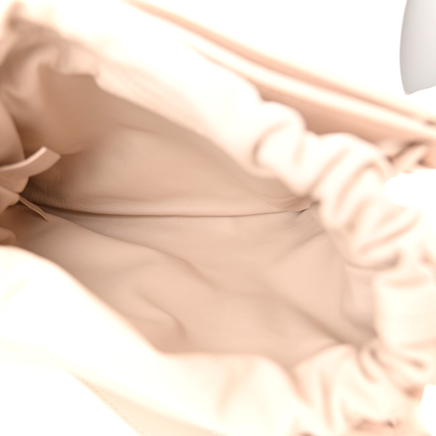 Calfskin Mate Woven Drawstring Shoulder Bag Nude