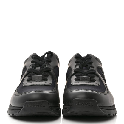 Chanel Fabric Calfskin Suede Mens CC Sneakers 42 Black 2 of 11
