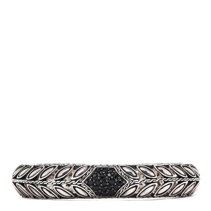 John Hardy Sterling Silver Black Sapphire Kawung Leaf Cuff Bracelet 1 of 3