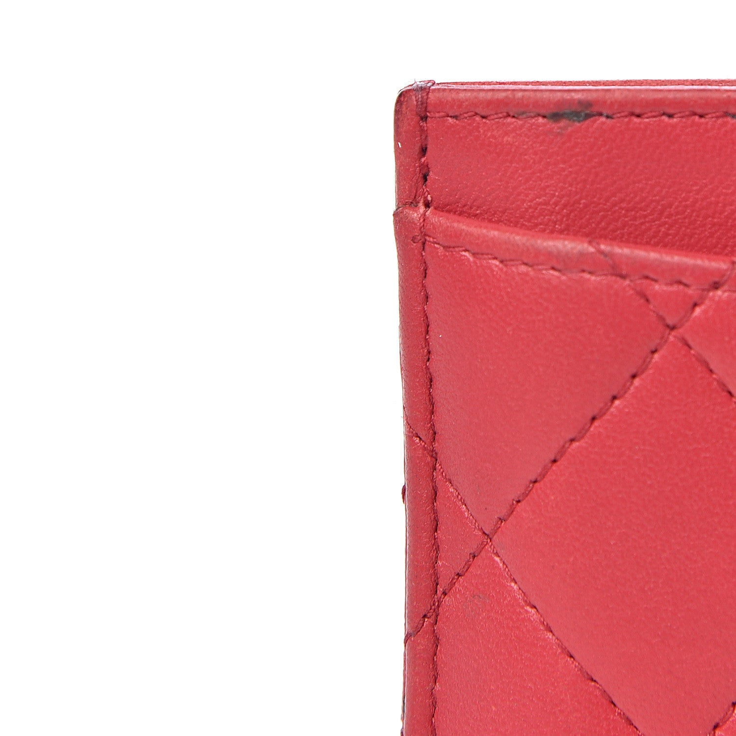 Chanel Lambskin Quilted Card Holder Dark Pink 9 of 9