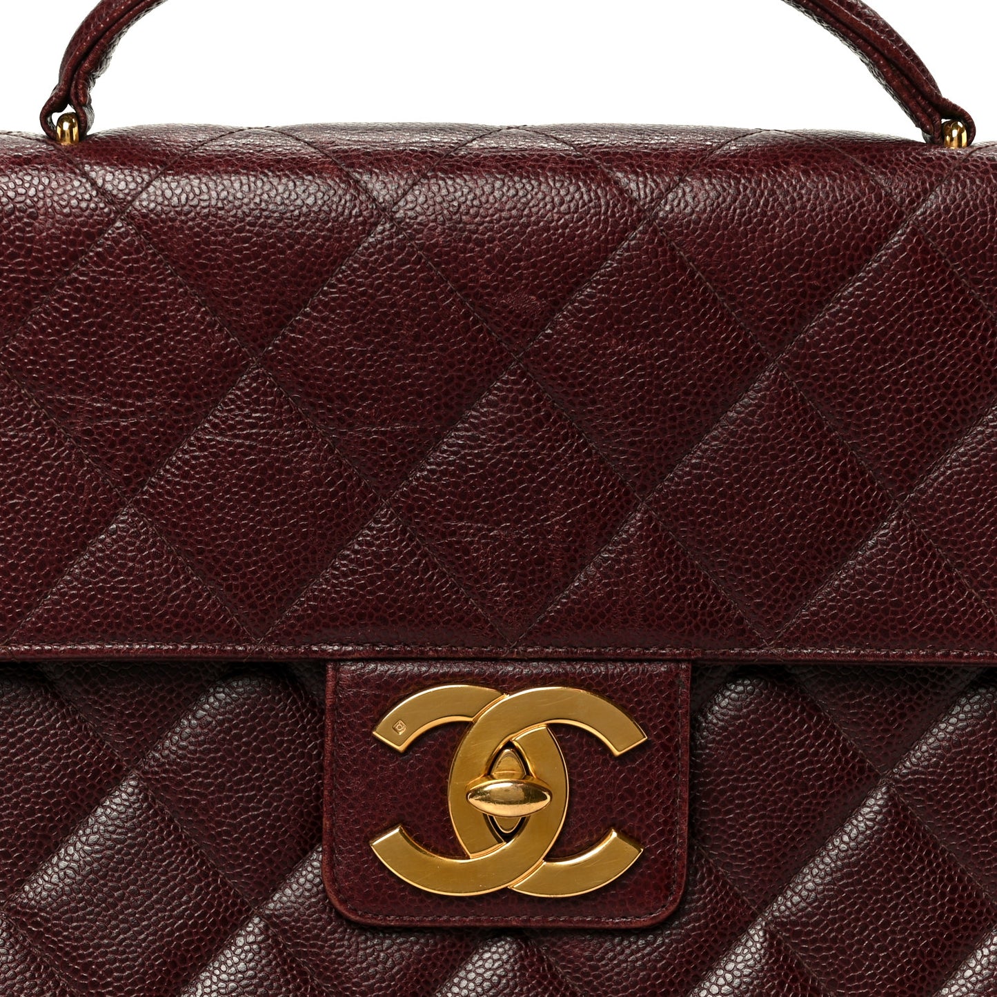 Caviar Quilted Briefcase Laptop Bag Burgundy
