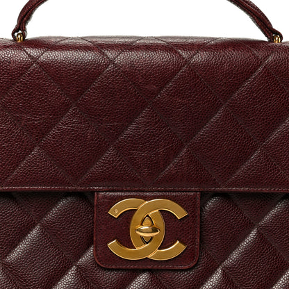 Chanel Caviar Quilted Briefcase Laptop Bag Burgundy 10 of 12