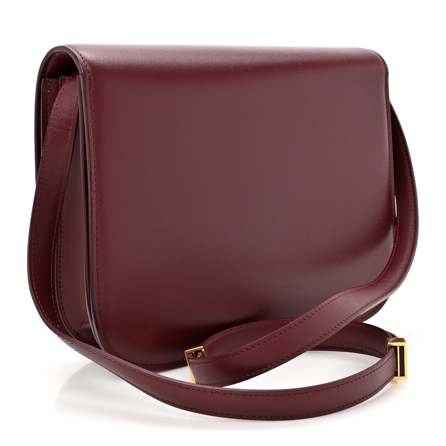 Celine Box Calfskin Medium Classic Box Flap Bag Burgundy 3 of 16