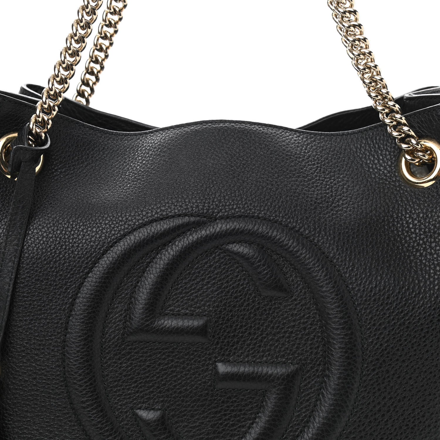 Gucci Pebbled Calfskin Medium Soho Chain Shoulder Bag Black 8 of 10