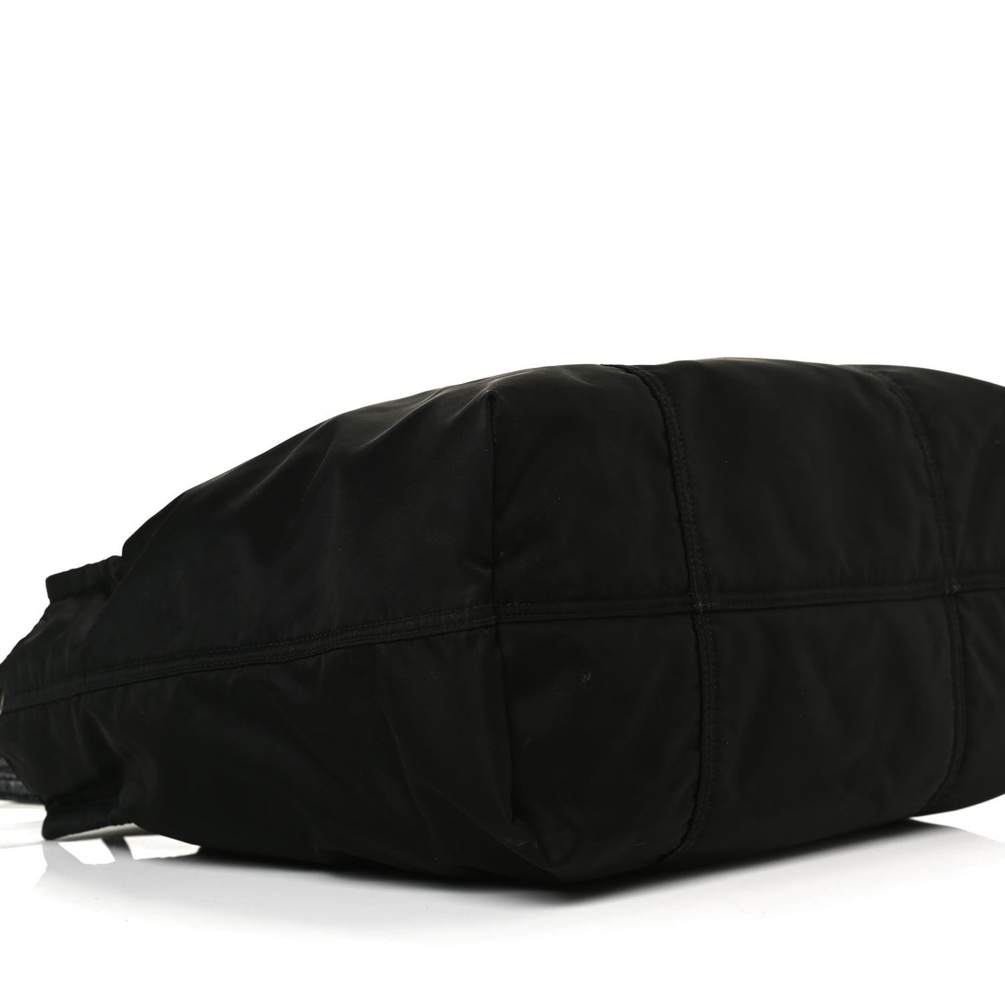 Tessuto Nylon Glace Calfskin Etiquette Tote Black