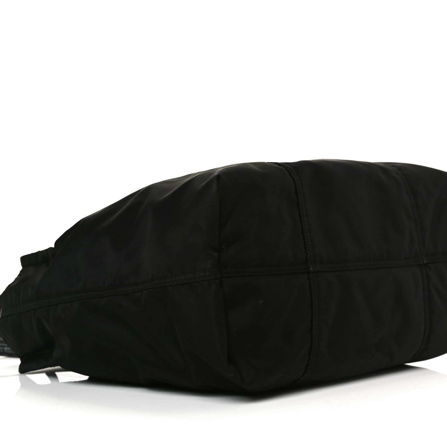 Prada Tessuto Nylon Glace Calfskin Etiquette Tote Black 11 of 16