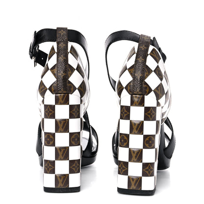 Louis Vuitton Calfskin Monogram Damier Tressage Matchmake Cross Sandals 39 5 of 11