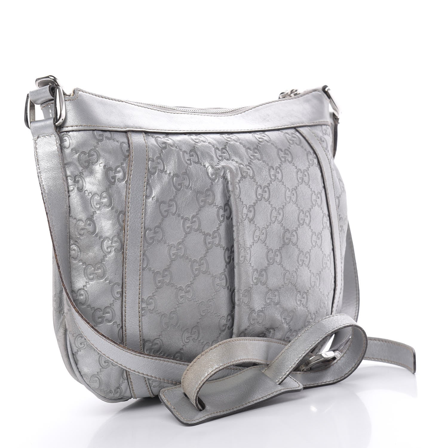Gucci Guccissima Small D Ring Messenger Silver 3 of 19