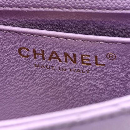 Chanel Caviar Quilted Mini Rectangular Sweetheart Flap Lilac 6 of 9