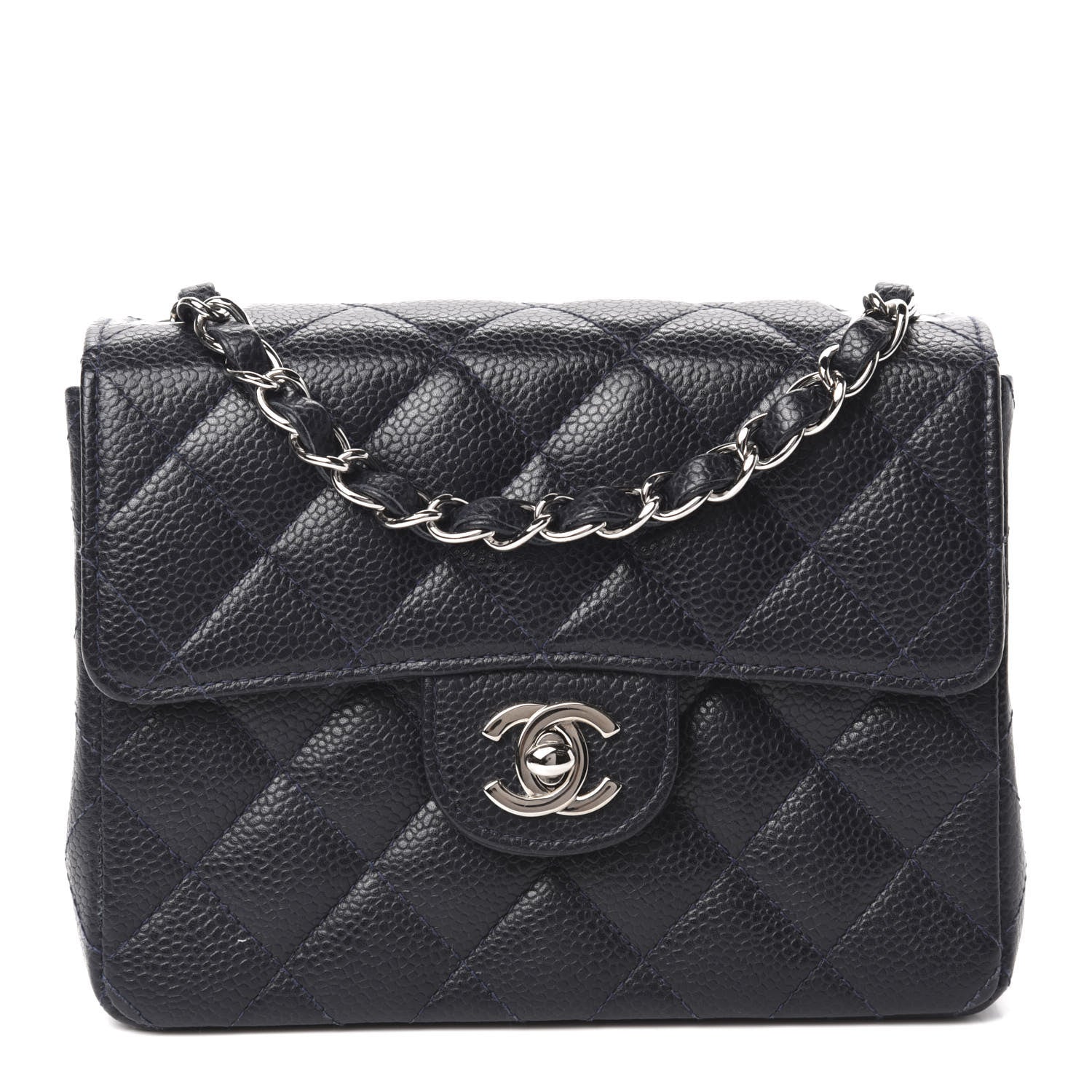 Chanel Caviar Quilted Mini Square Flap Navy 1 of 11