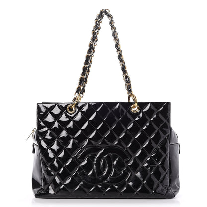 Chanel Patent Quilted Petit Timeless Tote PTT Black 1 of 13