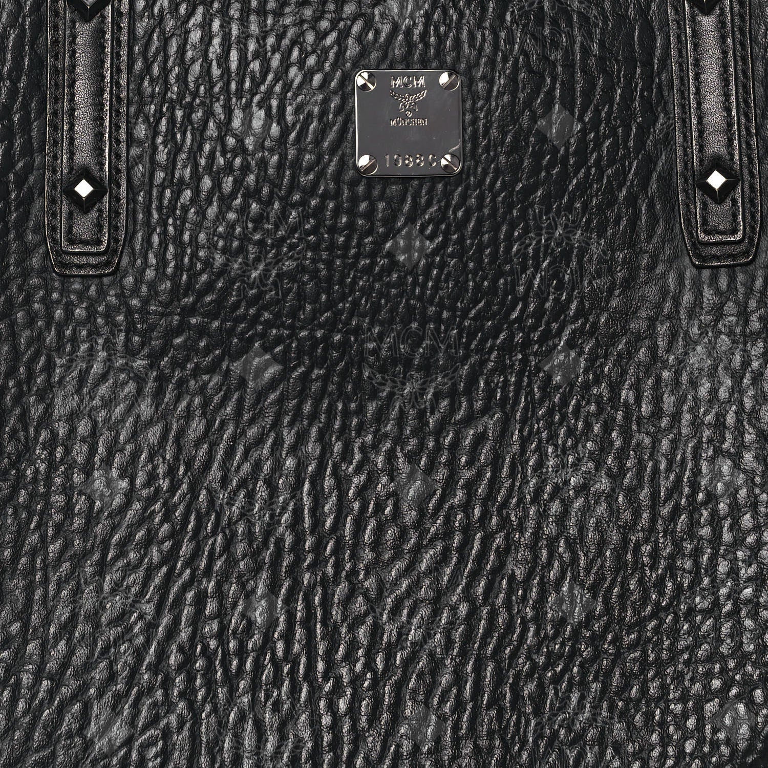 MCM Visetos Medium Reversible Shopper Tote Black 6 of 19