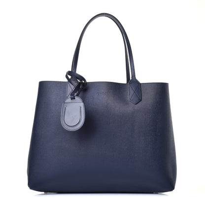 Gucci GG Supreme Monogram Blooms Medium Reversible Tote Beige Blue Navy 4 of 16