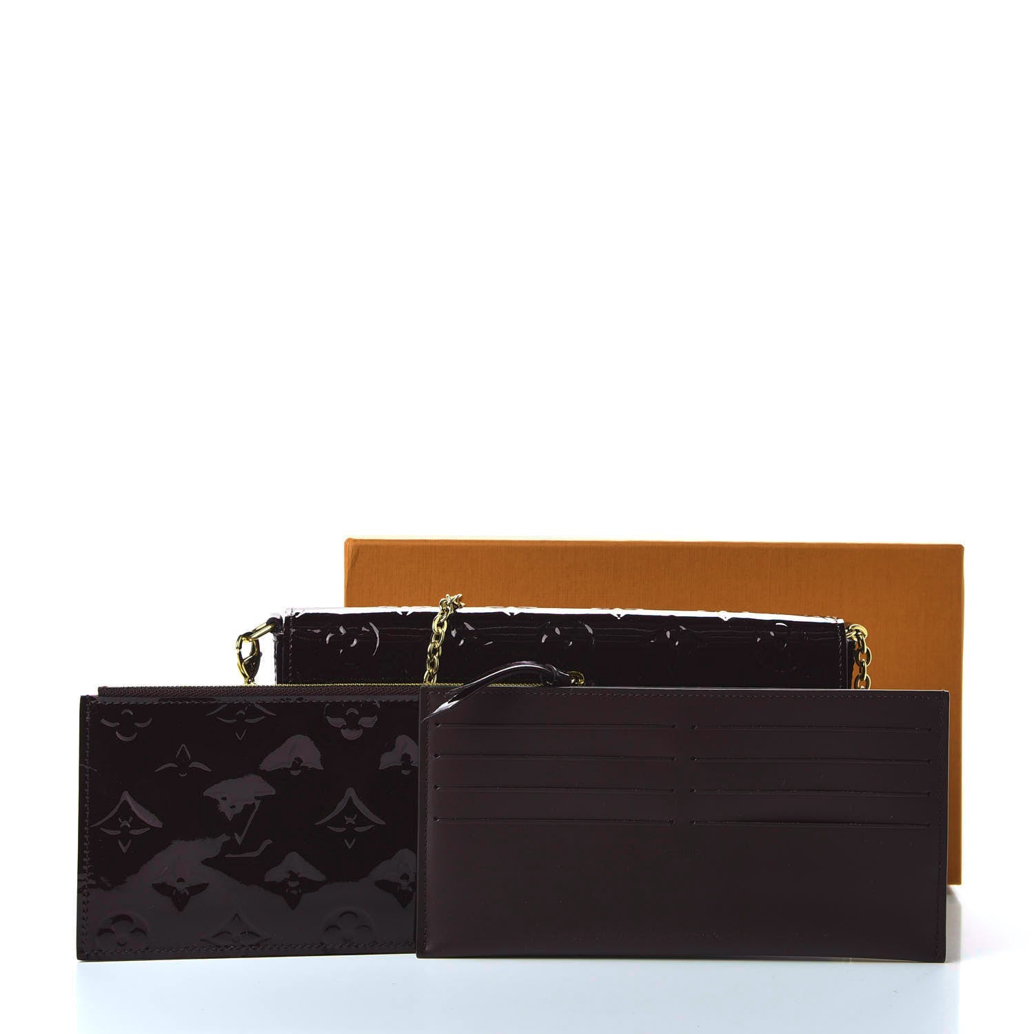 Louis Vuitton Vernis Pochette Felicie Chain Wallet Amarante 10 of 10