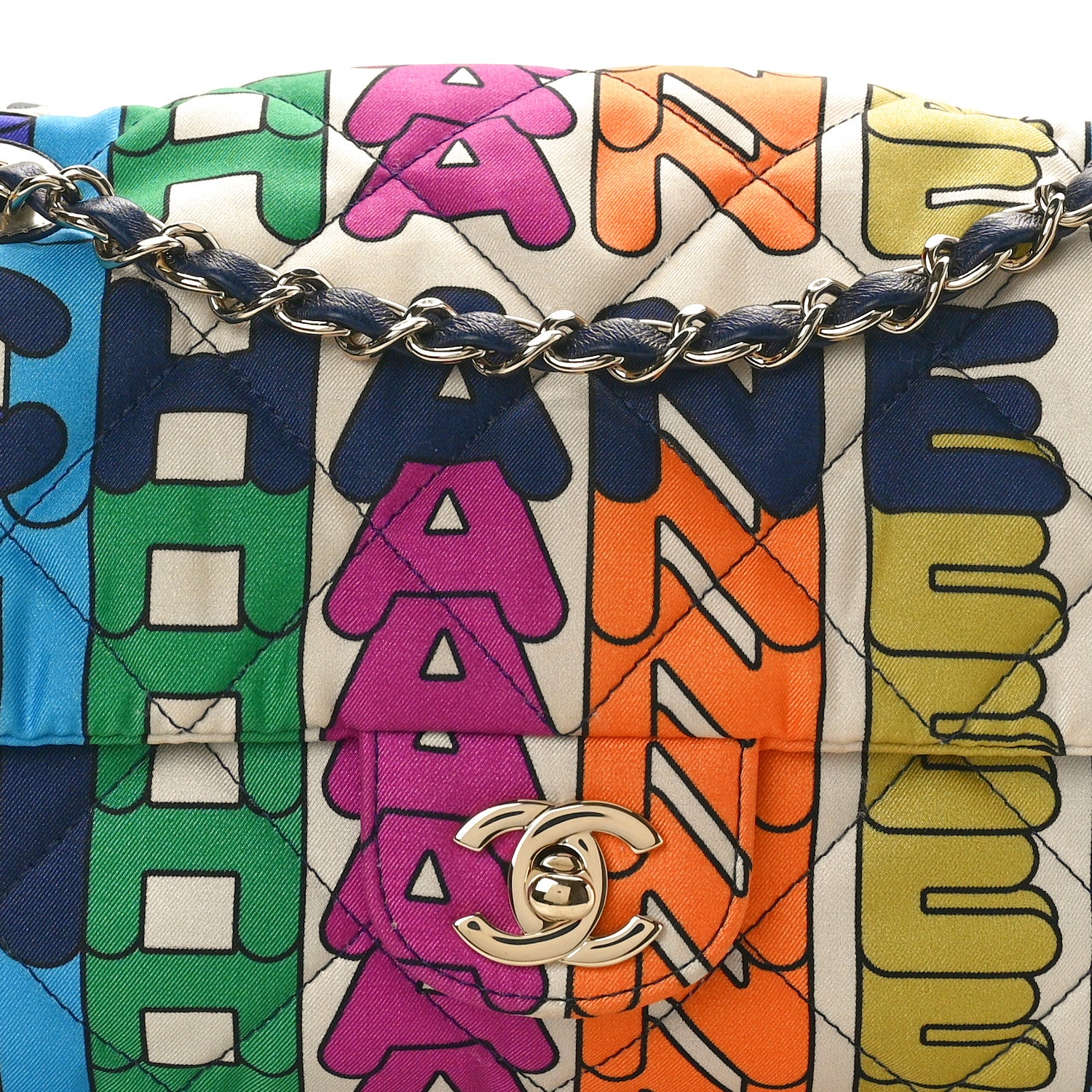 Chanel Printed Silk CC Small Single Flap Multicolor 7 of 9
