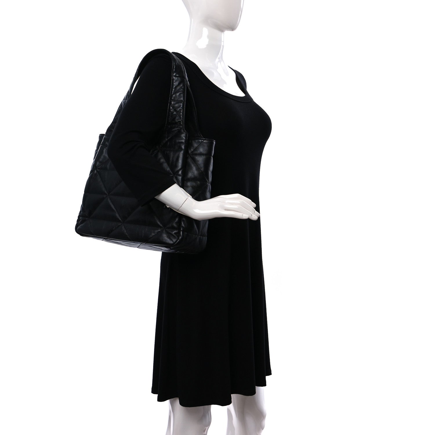Prada Nappa Quilted Medium Dynamique Tote Black 2 of 12