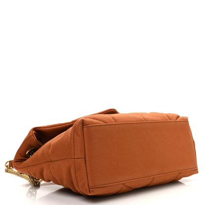 Saint Laurent Canvas Quilted Small Loulou Puffer Monogram Chain Satchel Hot Rust 4 of 10