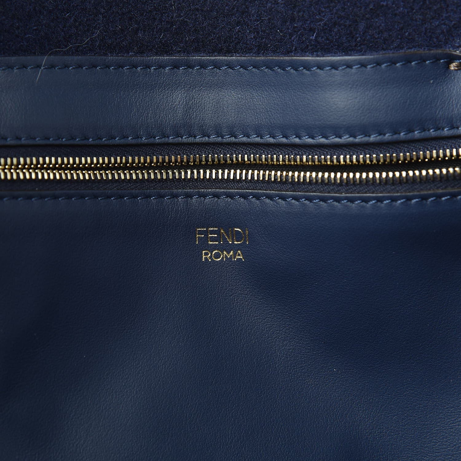 Fendi X FILA Glazed Fabric FF 1974 Mania Shopping Tote Bag Mogano Panna Blueberry 6 of 9