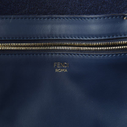 Fendi X FILA Glazed Fabric FF 1974 Mania Shopping Tote Bag Mogano Panna Blueberry 6 of 9