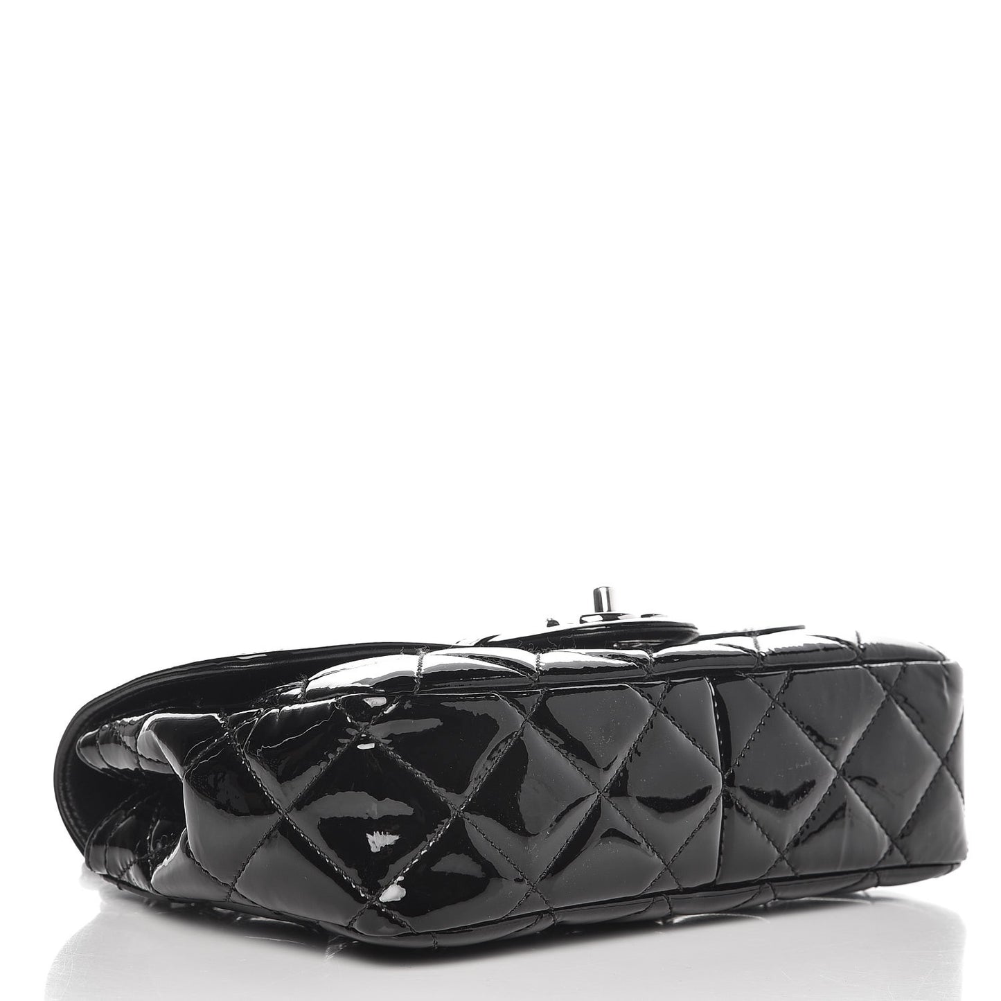 Patent Quilted Small Coco Shine Flap Black