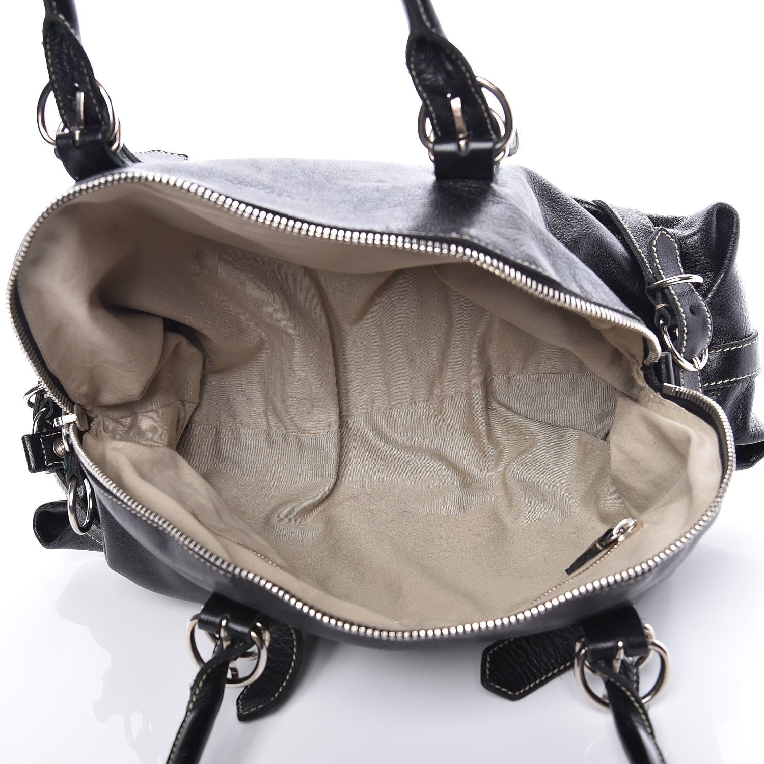 Prada Calfskin Wrapping Satchel Bag Black 5 of 15