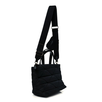 Prada Re-Nylon Nappa Triangle Quilted Padded Double Handled Zip Pocket Tote Black 3 of 13