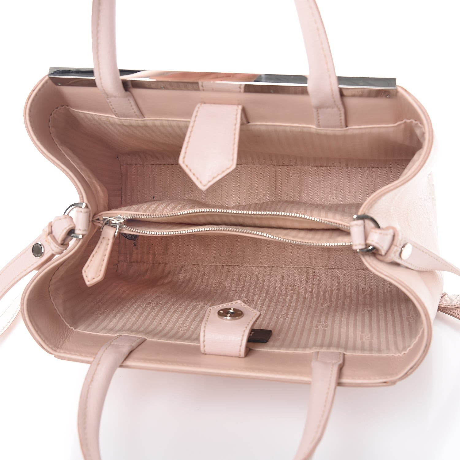 Fendi Vitello Elite Monster Petite 2Jours Tote Rosa Plaster 5 of 9
