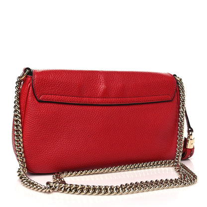 Gucci Pebbled Calfskin Medium Soho Flap Crossbody Vibrant Red 3 of 16