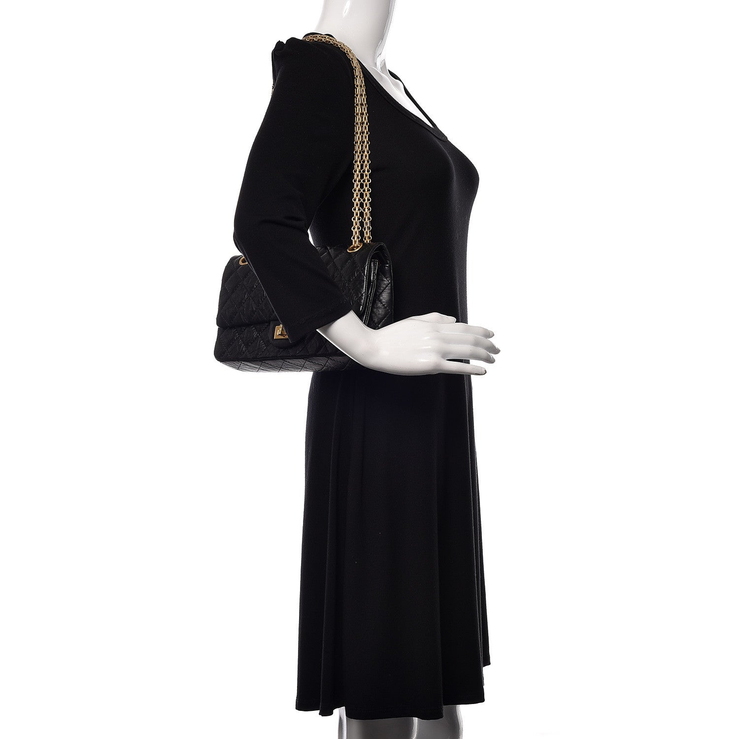Chanel Aged Calfskin Quilted 2.55 Reissue 225 Flap Black 2 of 9