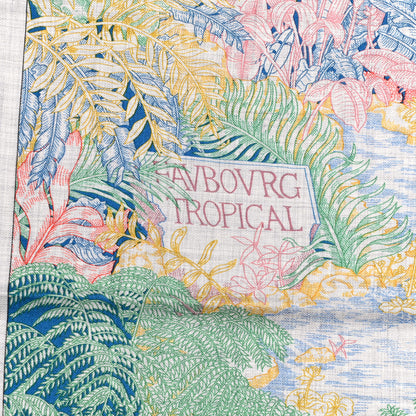 Hermes Cashmere Silk Faubourg Tropical Shawl 140 Gris Chine Rose 5 of 6