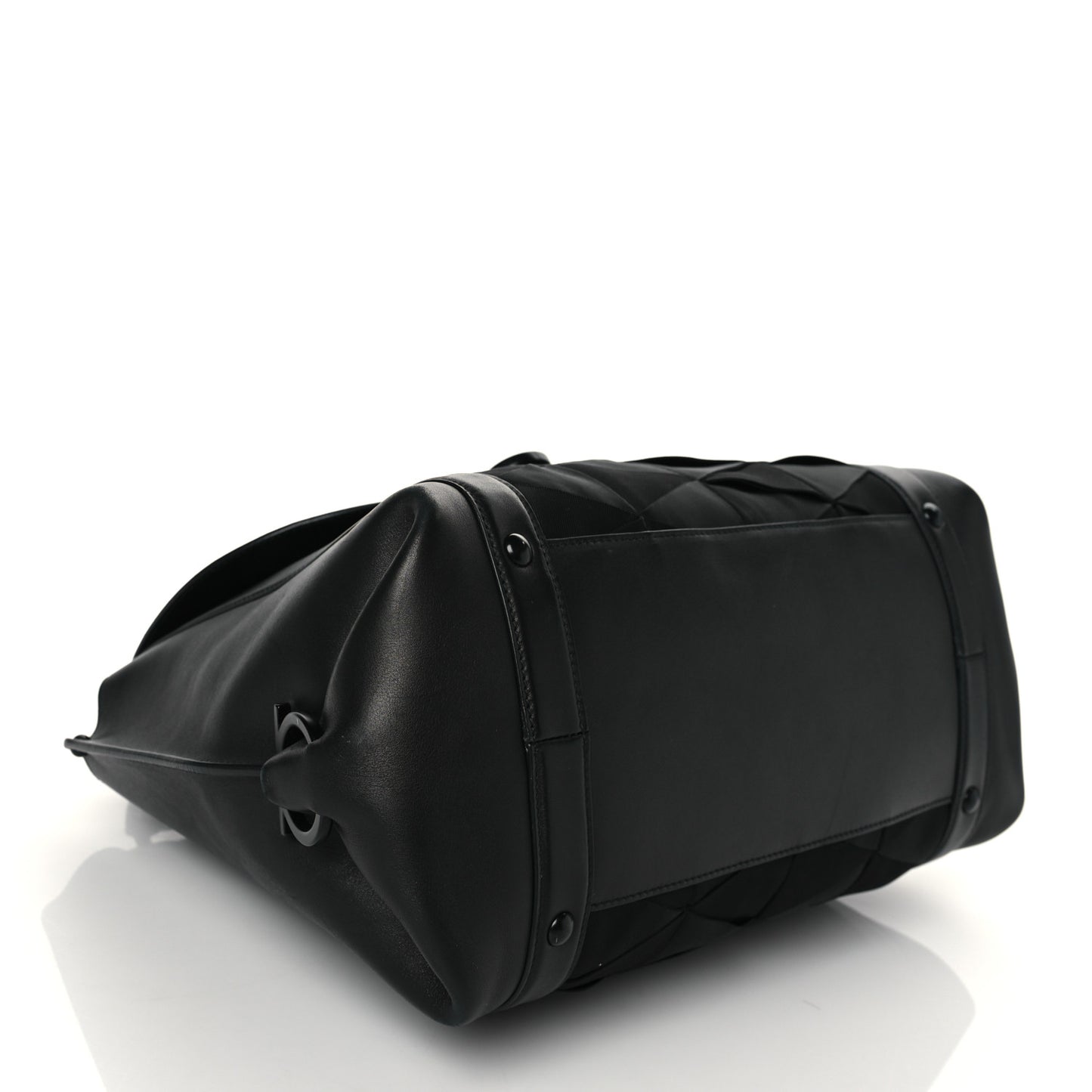 Calfskin Nylon Suzanna Gancini Satchel Black